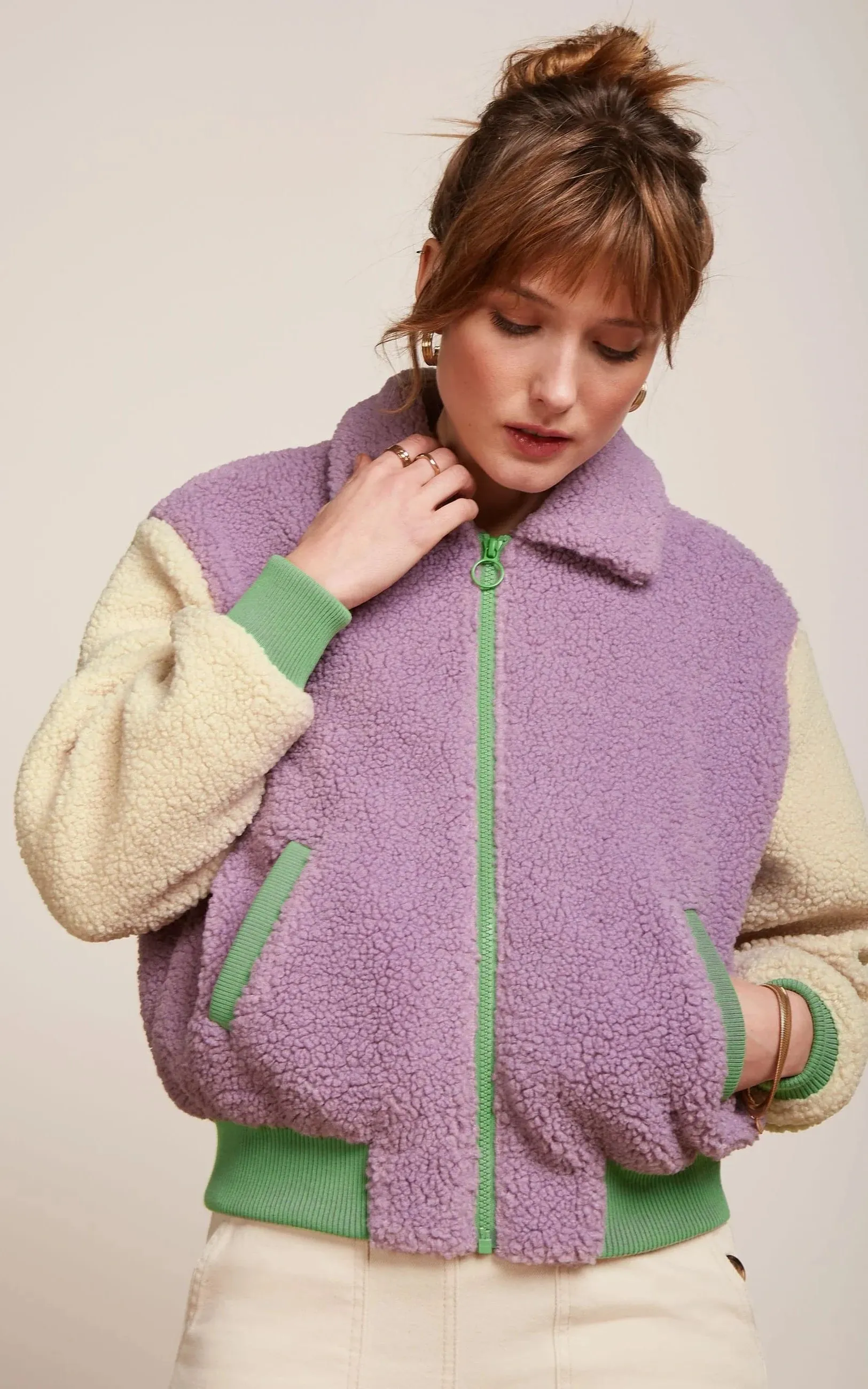Fay Jacket Teddy Sheer Lilac