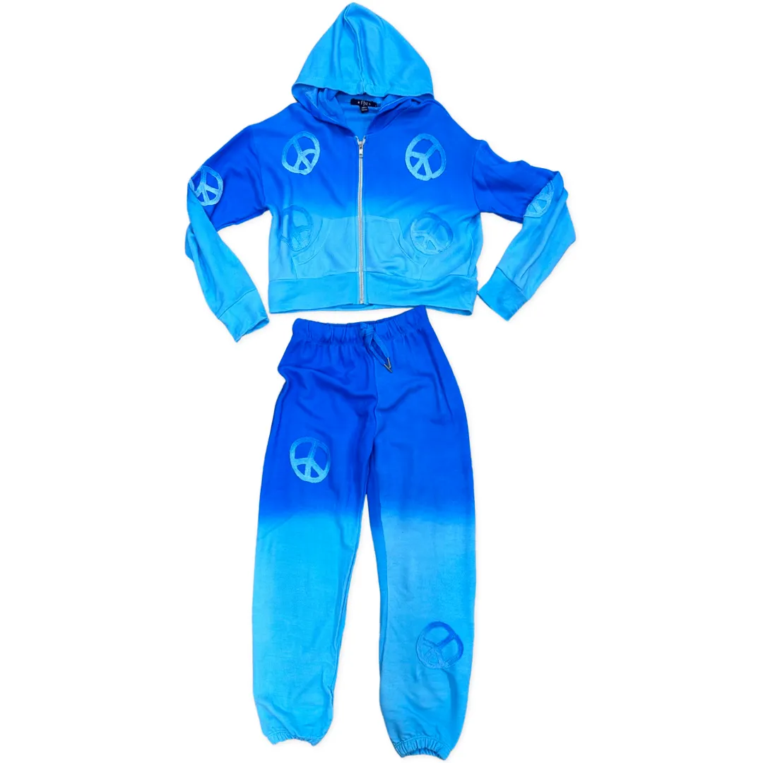 FBZ Peace Sign Ombre Turquoise Joggers