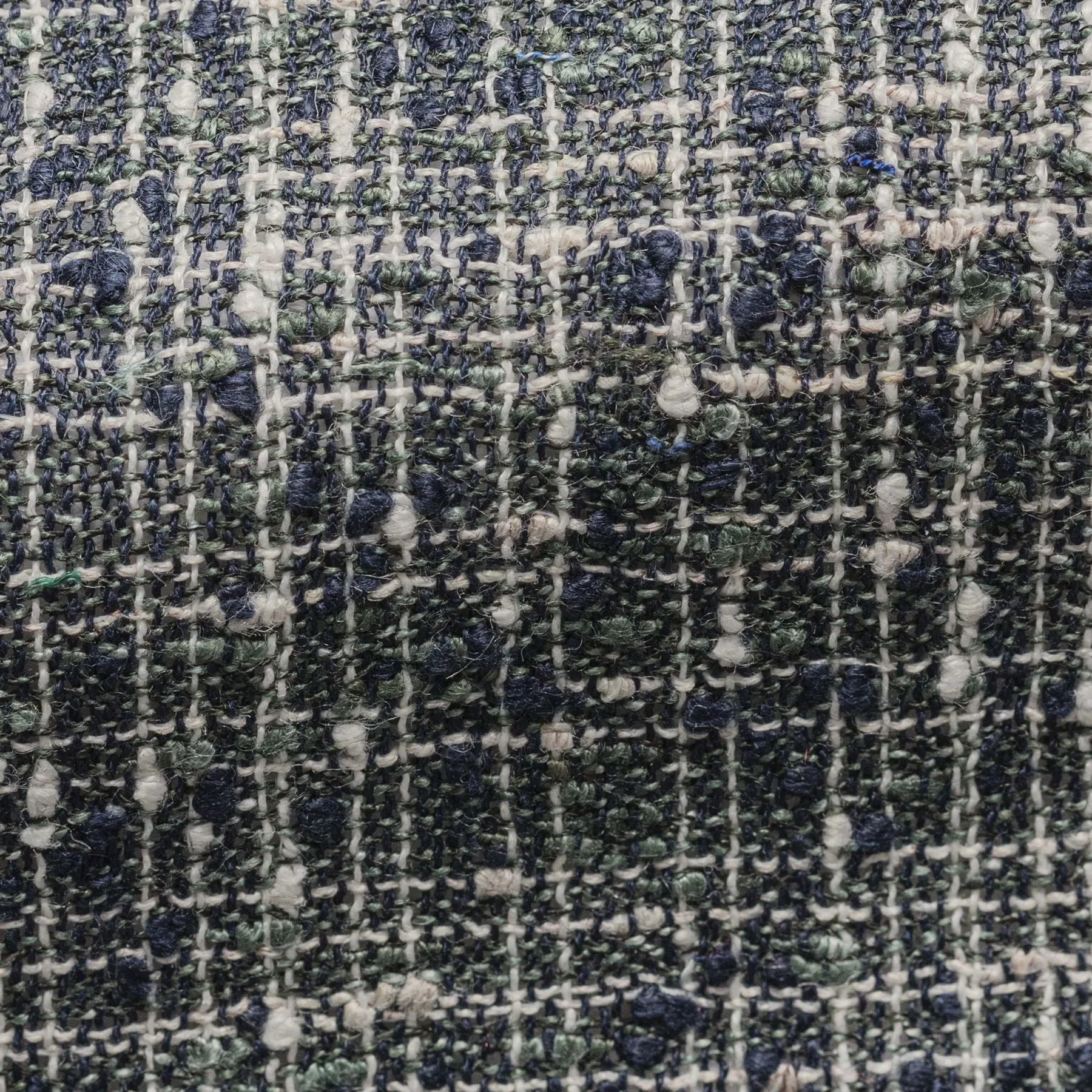 Ferla Blue-Green Slubbed Linen Blend with White Crisscrossing