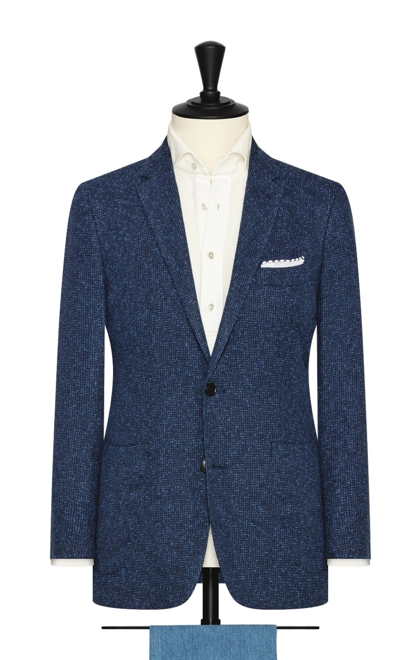 Ferla Navy Faux Uni Open Weave Linen Blend with Slubs