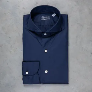 Finamore Tokyo Shirt Sergio Collar Poplin navy