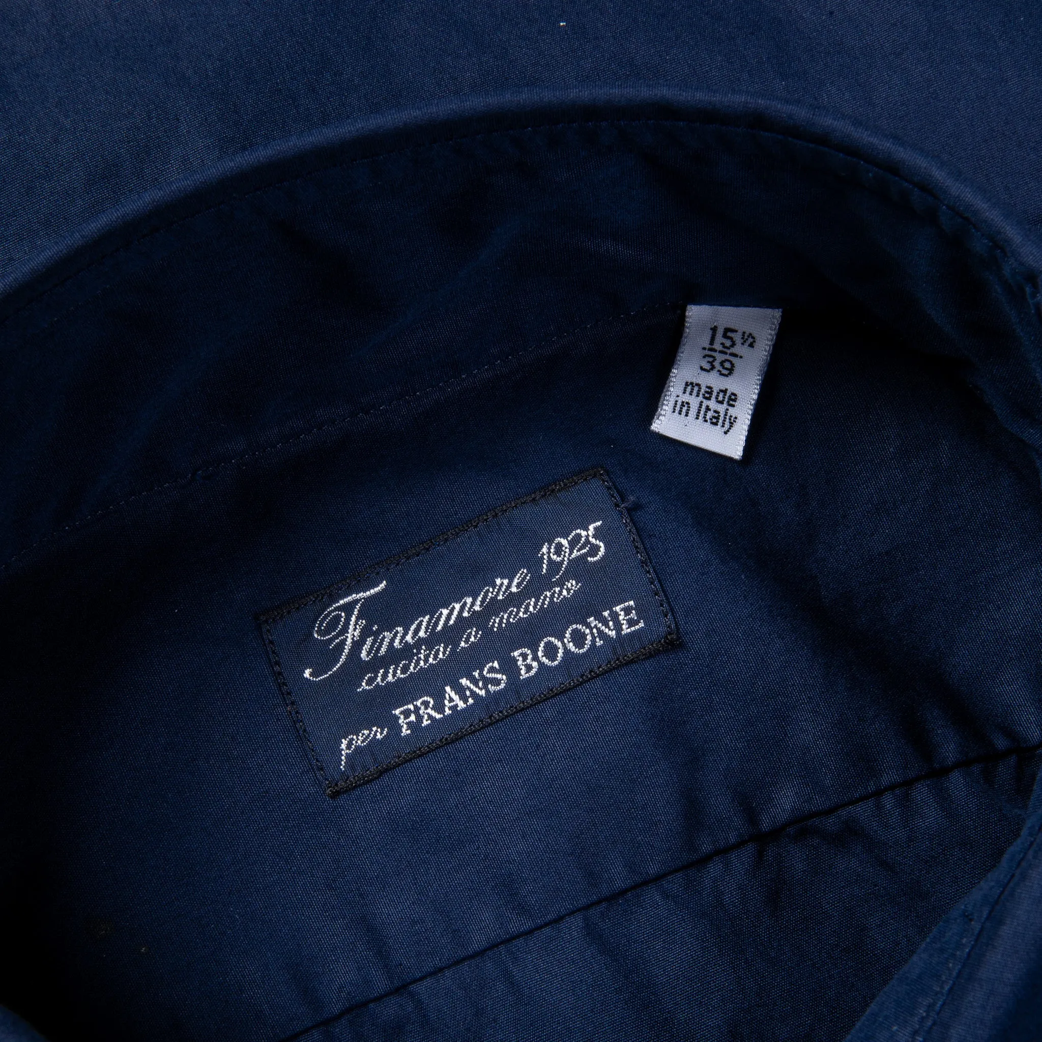Finamore Tokyo Shirt Sergio Collar Poplin navy
