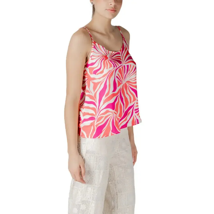 Floral Print Camisole and White Pants