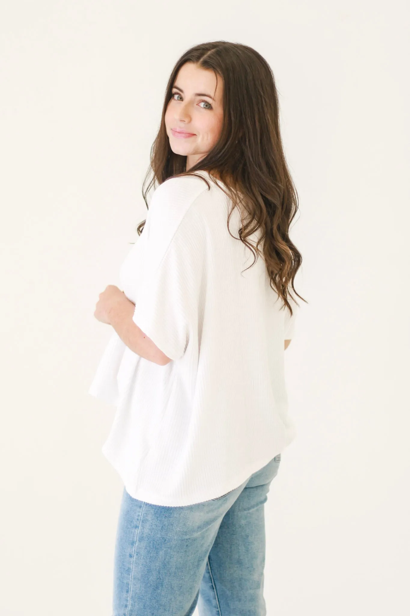 For All Occasions Basic White Ribbed Top