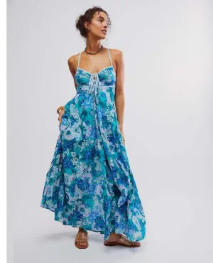 Free People Dream Weaver Maxi Dress Teal