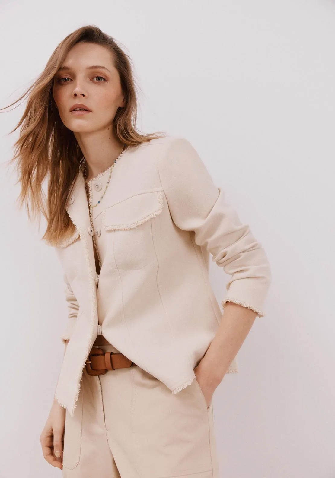 Fringe Jacket - Ivory