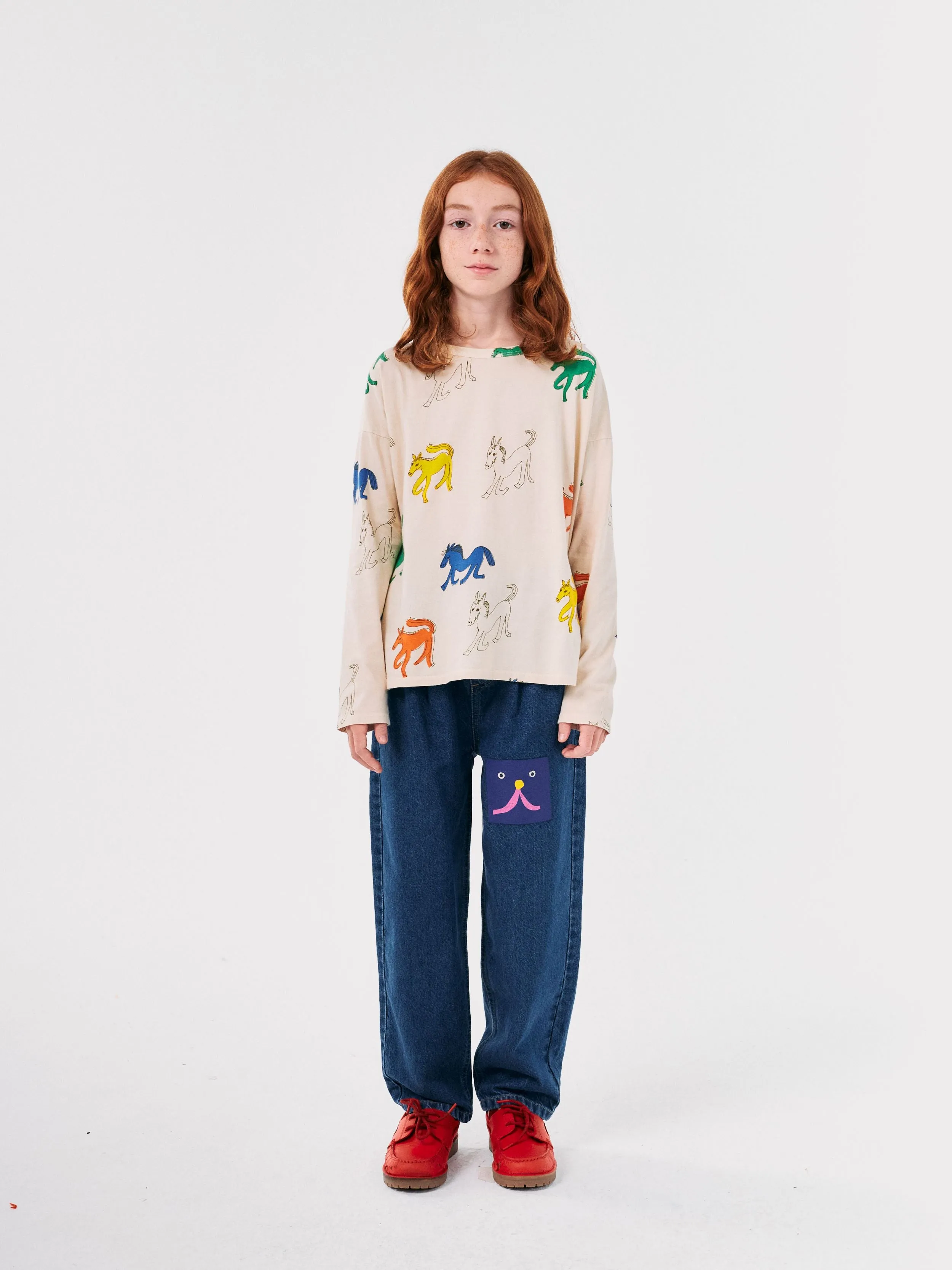 Funny Face denim jogger pants, Blue