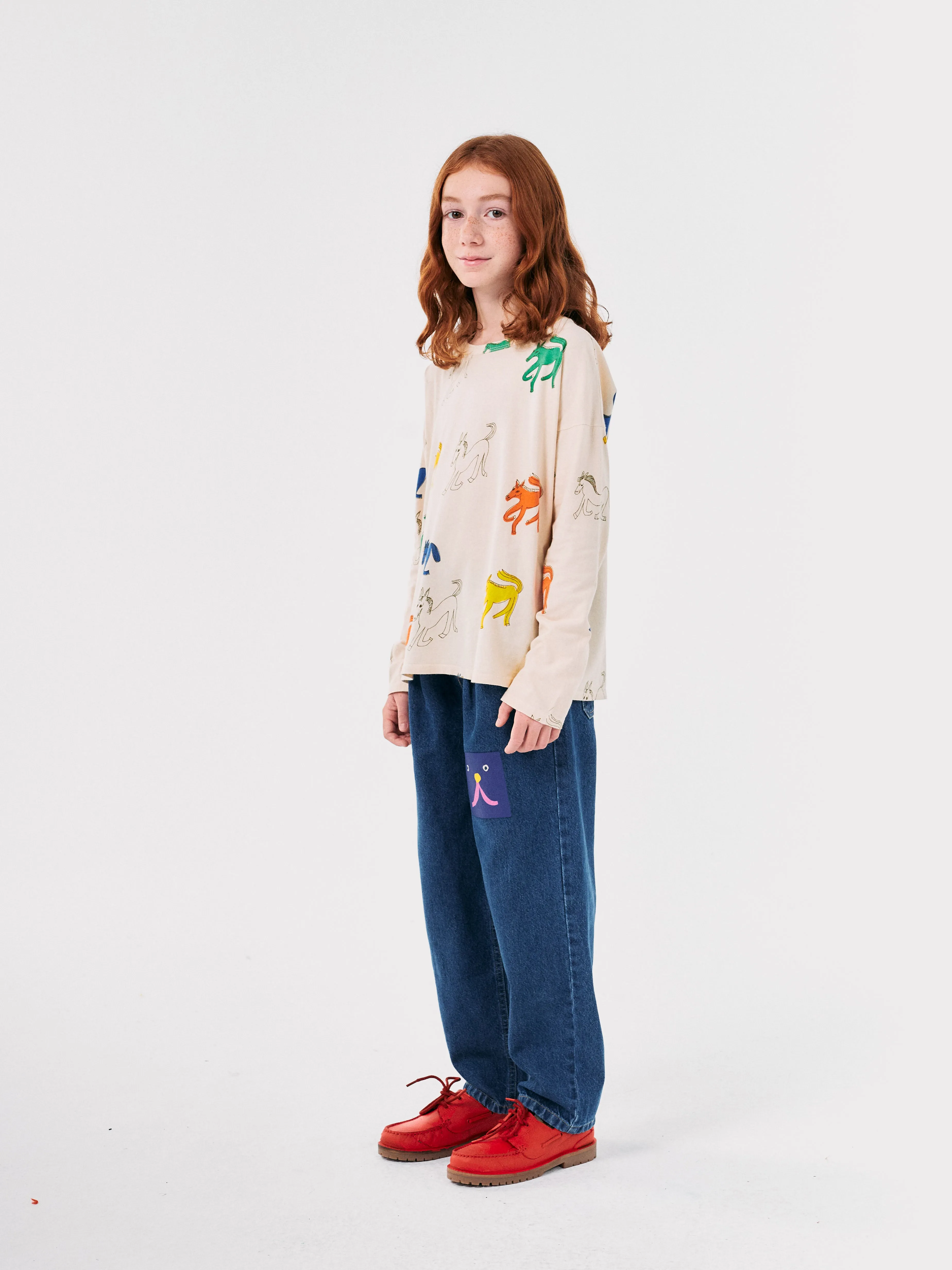 Funny Face denim jogger pants, Blue