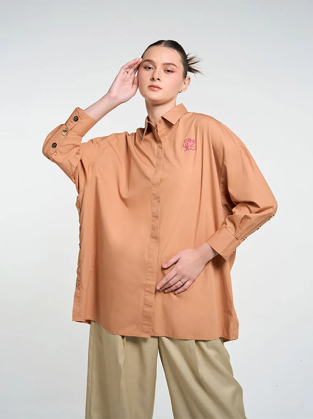 GALE EMBROIDERY TOP BUTTERSCOTCH