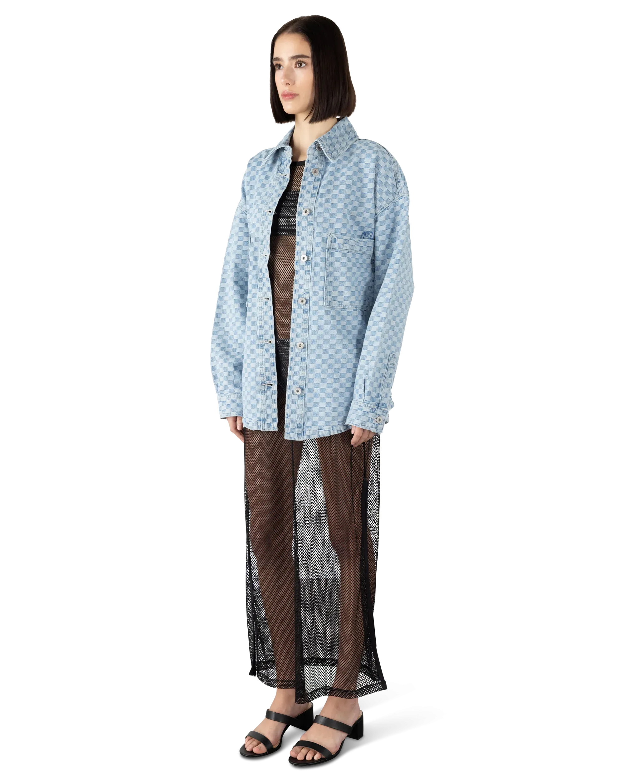 Garesa-B Checkered Denim Jacket