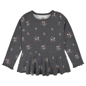 Gerber 2-Pack Toddler Girls Yellow Floral Peplum Tops (2-5t)