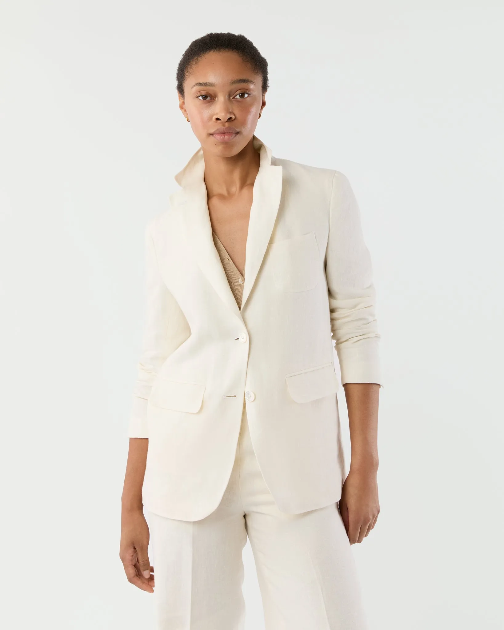 Ghost Blazer in White Linen