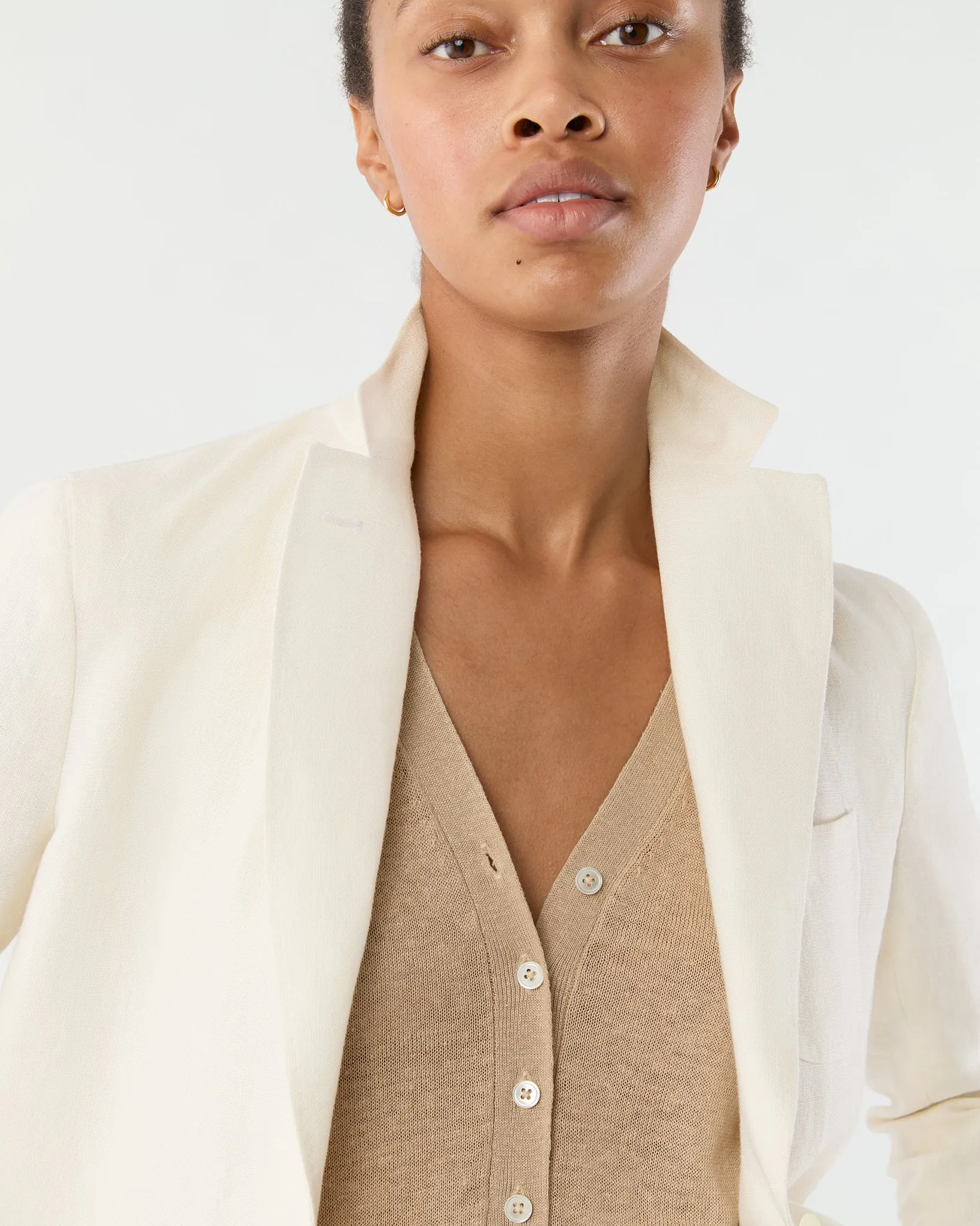 Ghost Blazer in White Linen