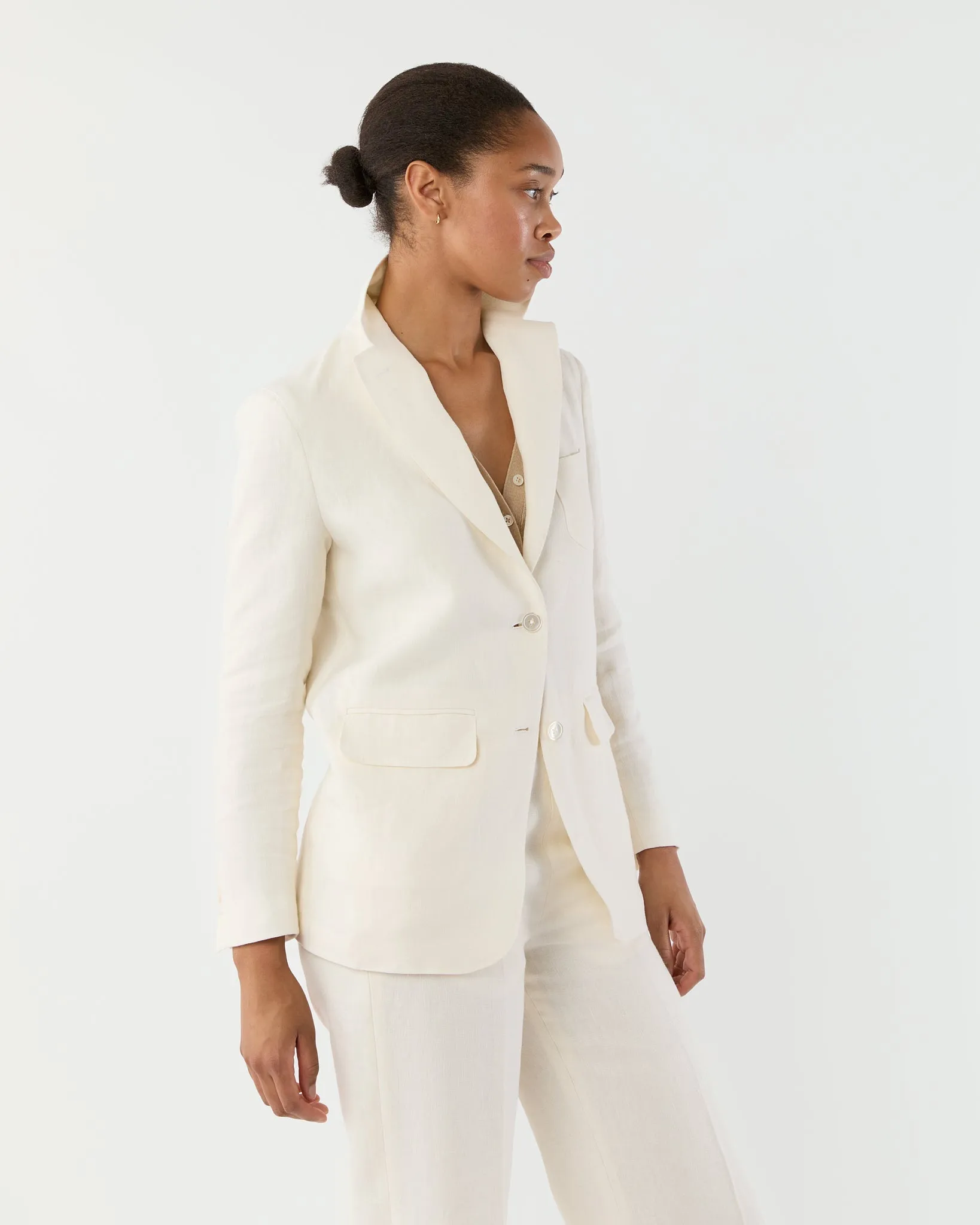 Ghost Blazer in White Linen