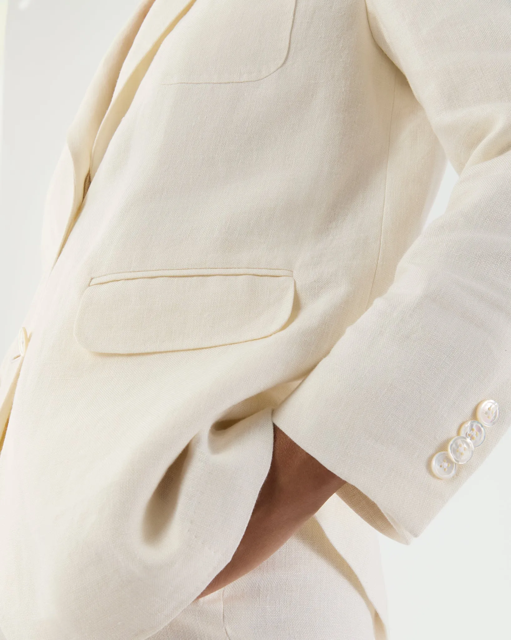 Ghost Blazer in White Linen