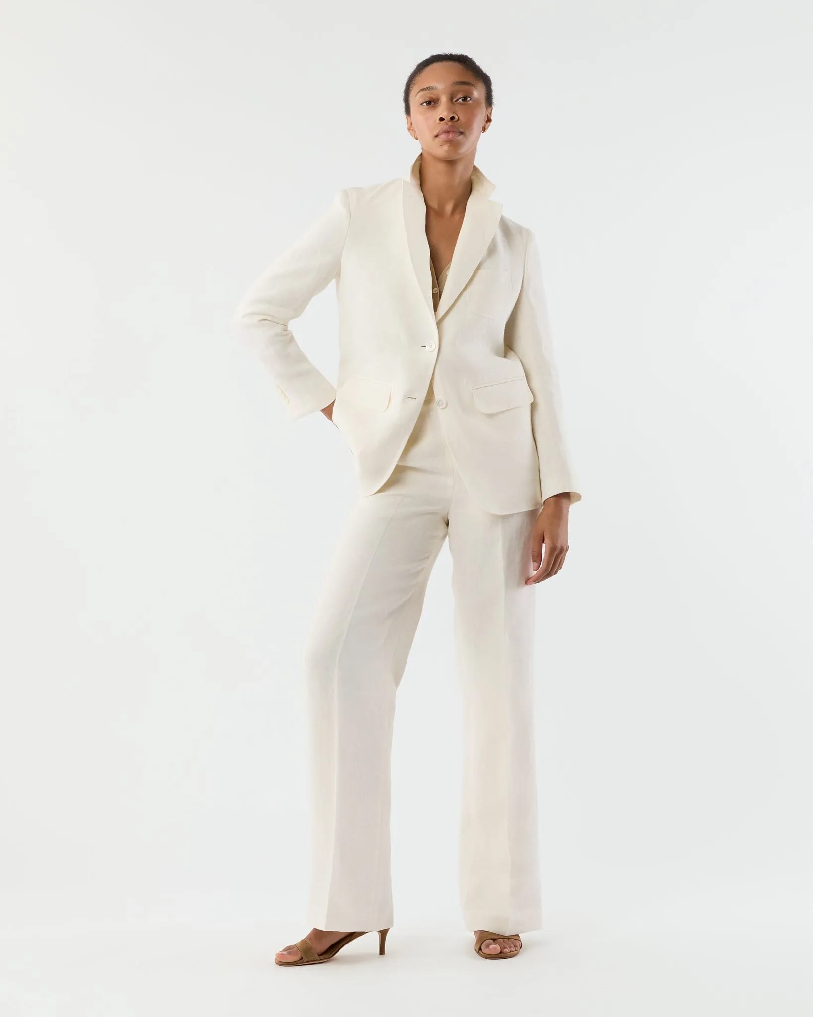 Ghost Blazer in White Linen