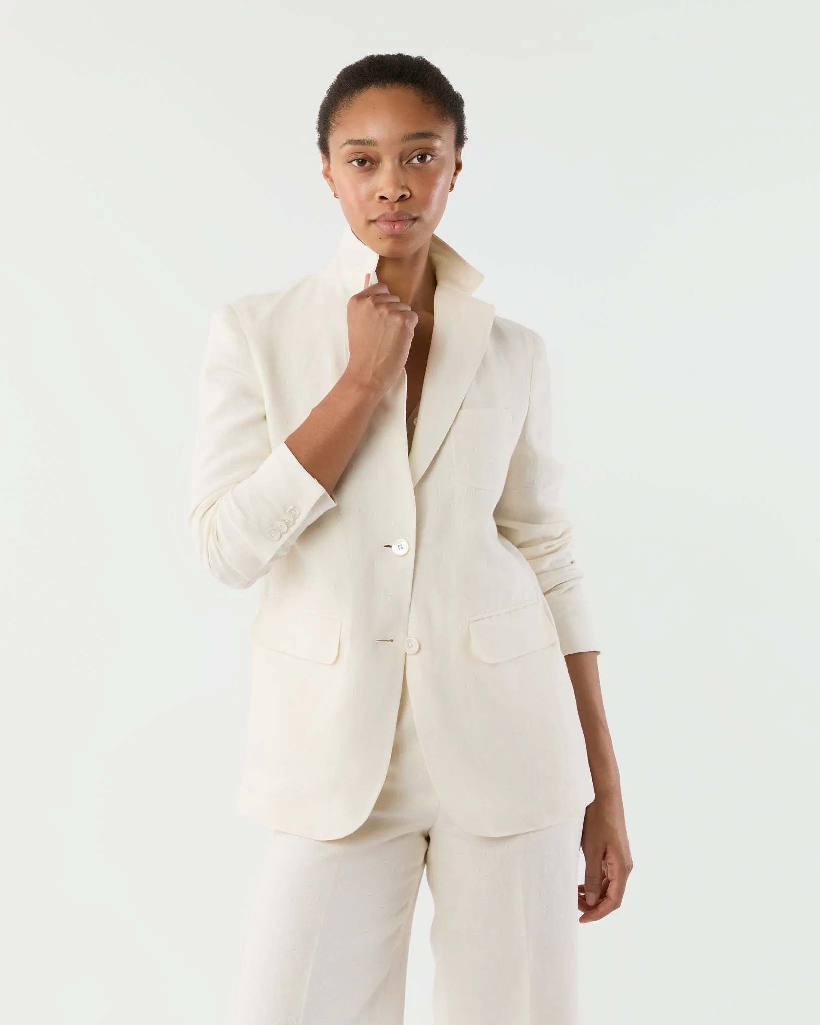 Ghost Blazer in White Linen