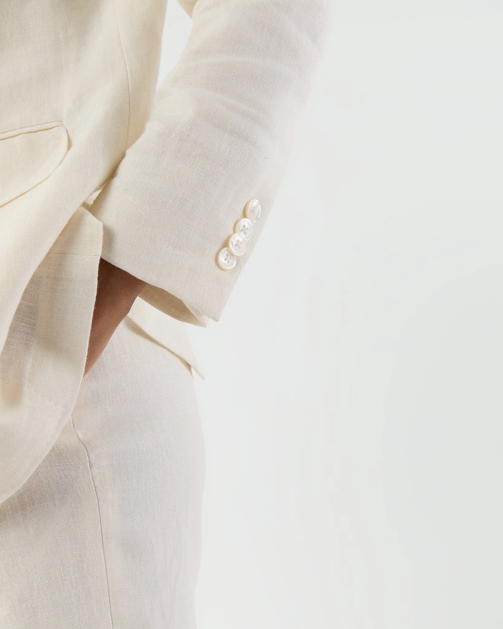 Ghost Blazer in White Linen