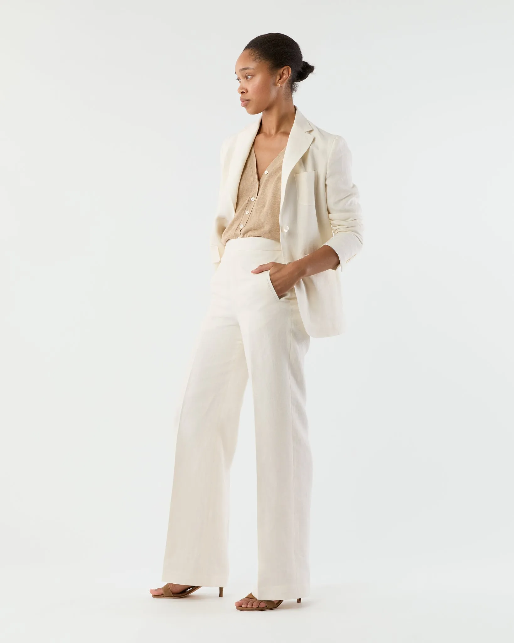Ghost Blazer in White Linen