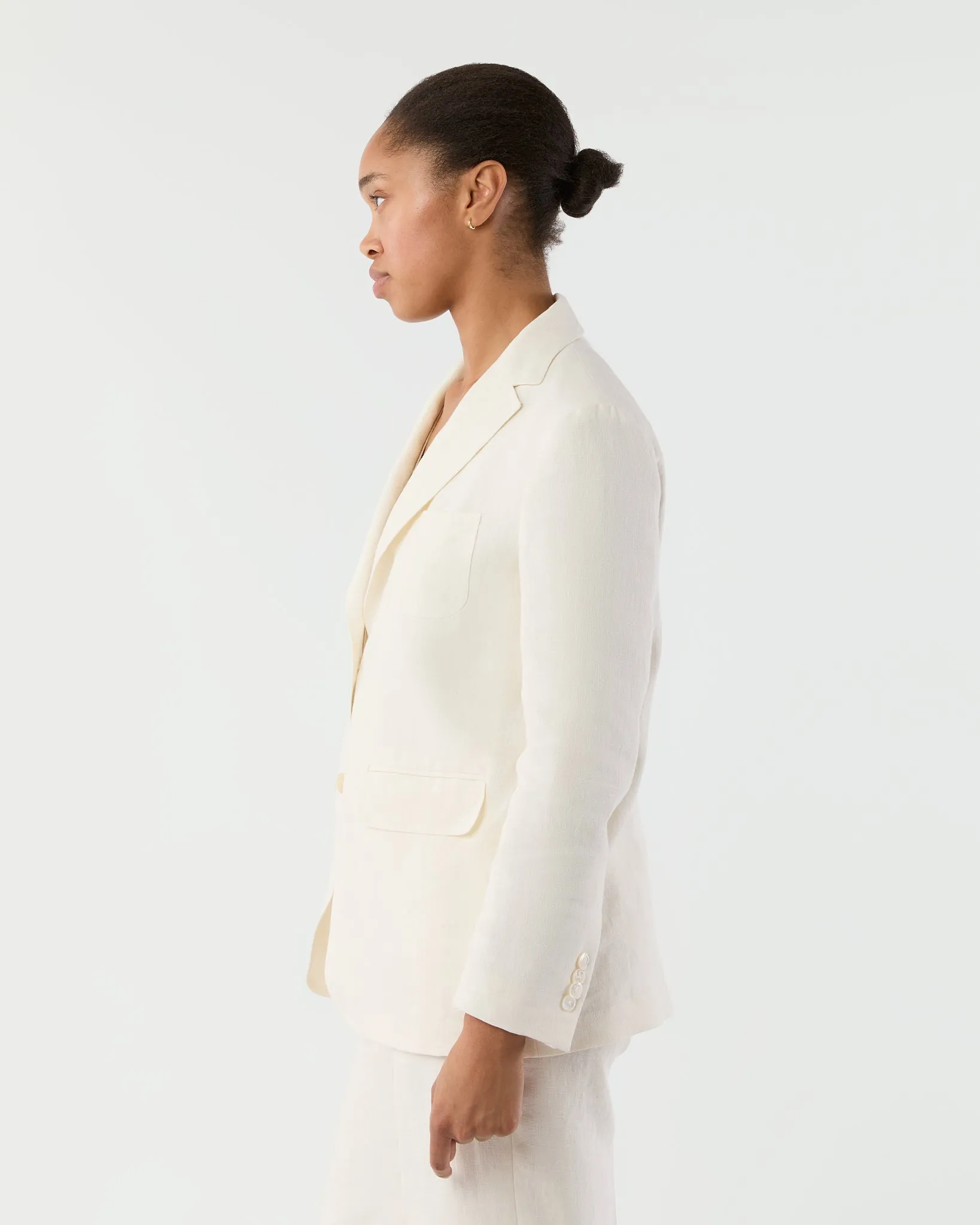 Ghost Blazer in White Linen