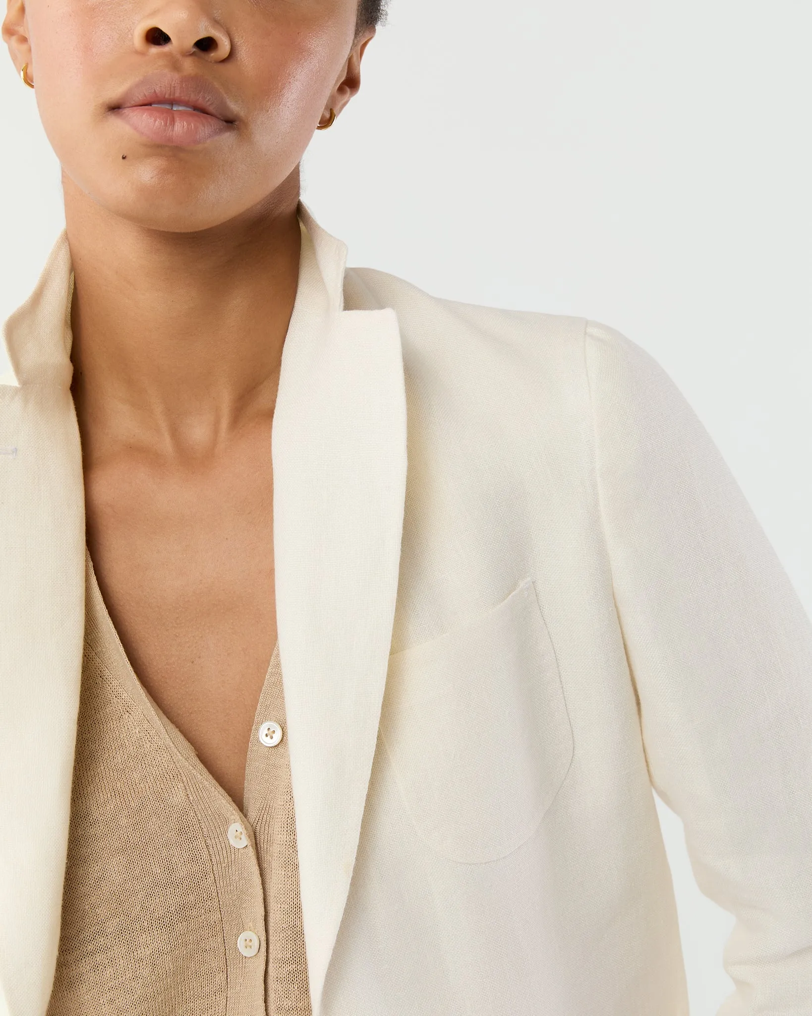 Ghost Blazer in White Linen