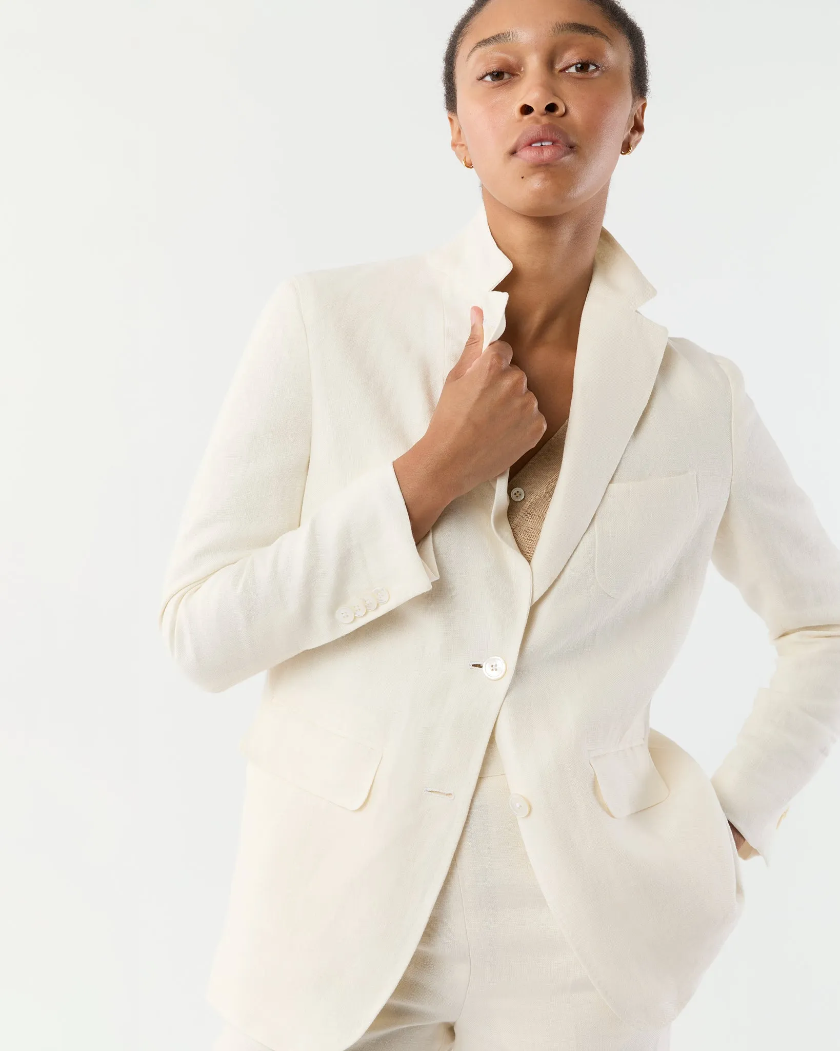 Ghost Blazer in White Linen