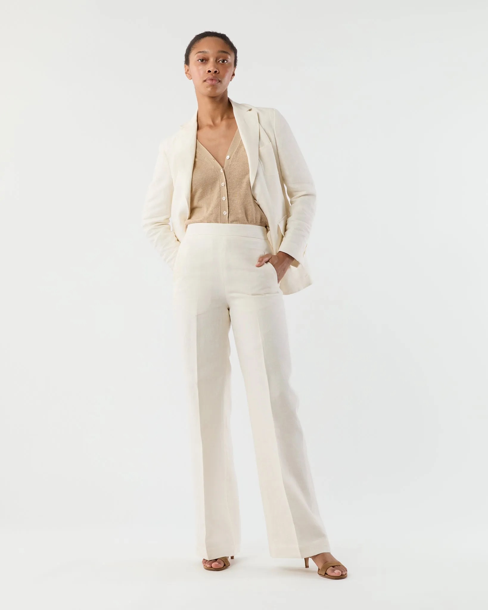 Ghost Blazer in White Linen