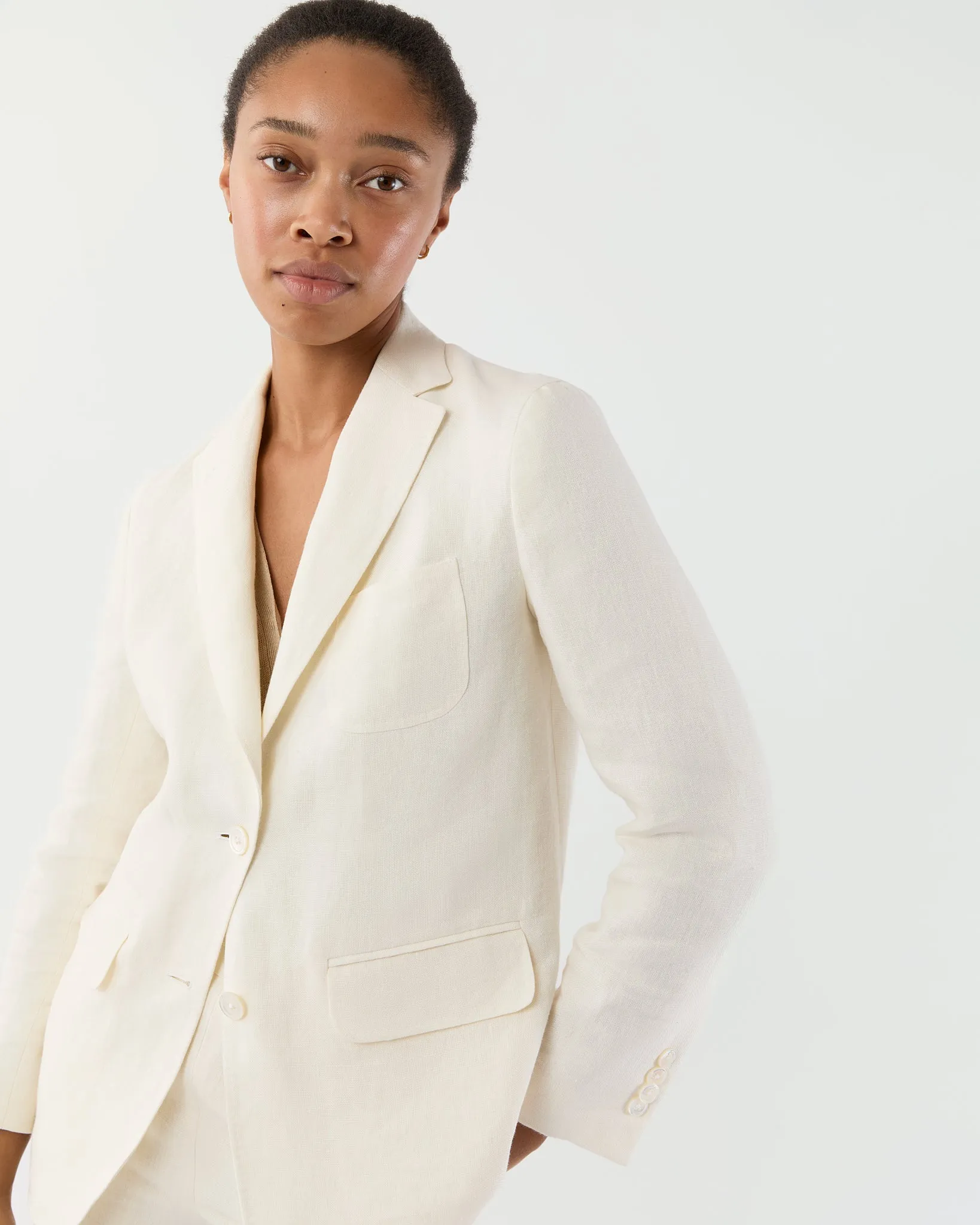 Ghost Blazer in White Linen