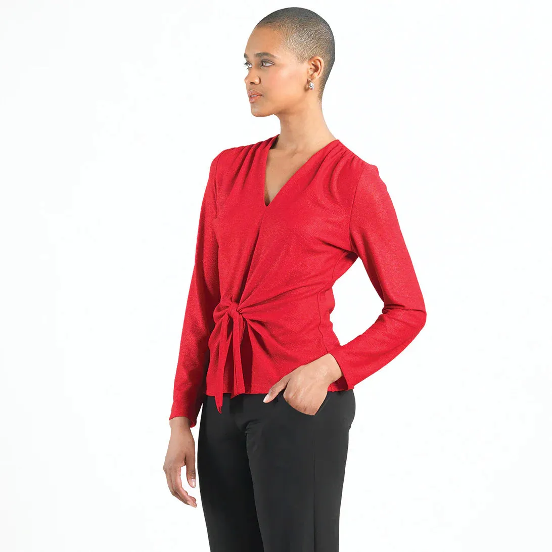 Glimmer Speck V-Neck Tie Top
