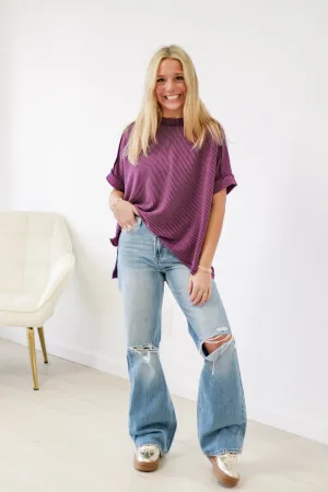 Going Out With The Girls Top in Dark Plum