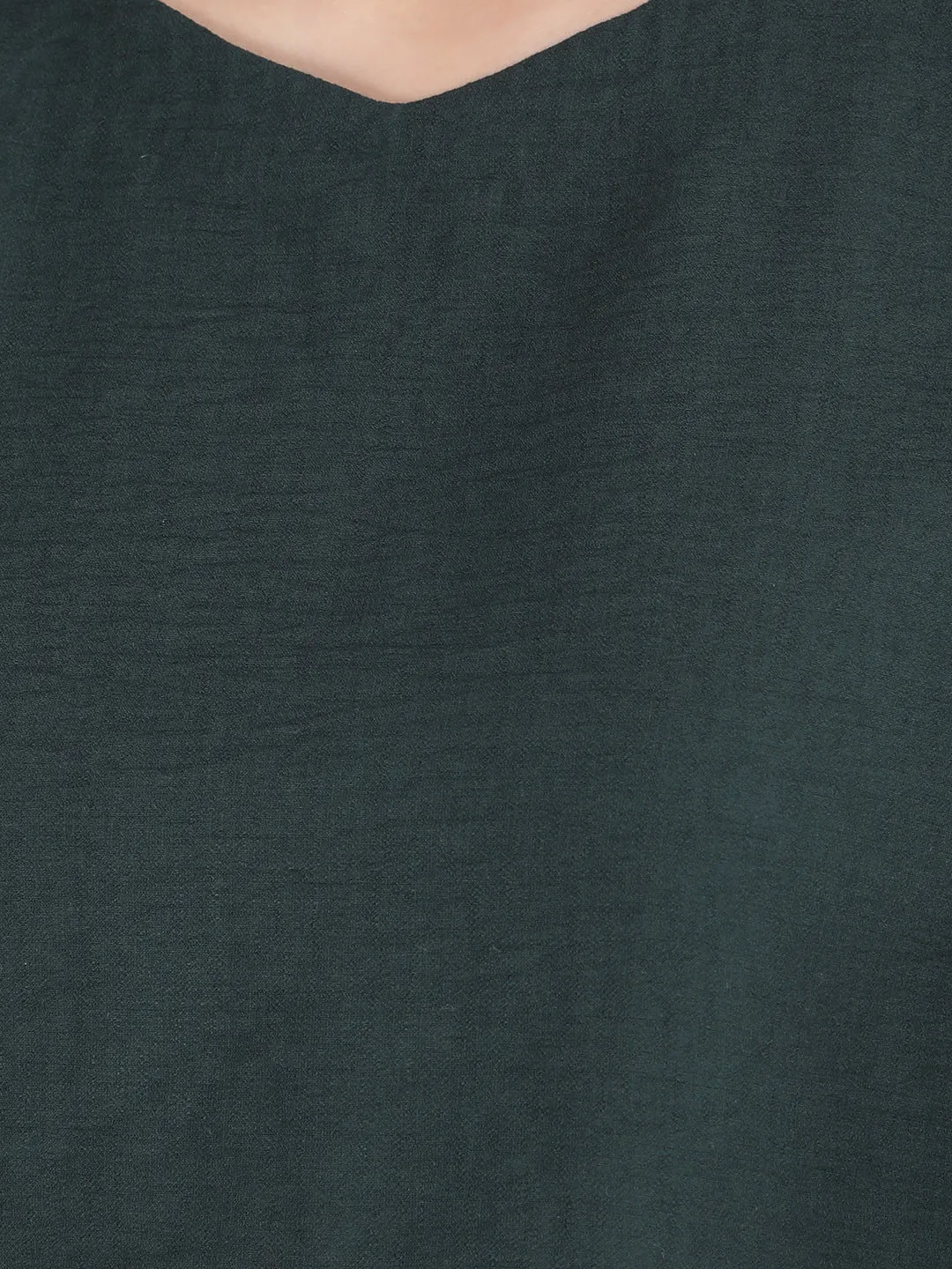 Green V-Neck Top