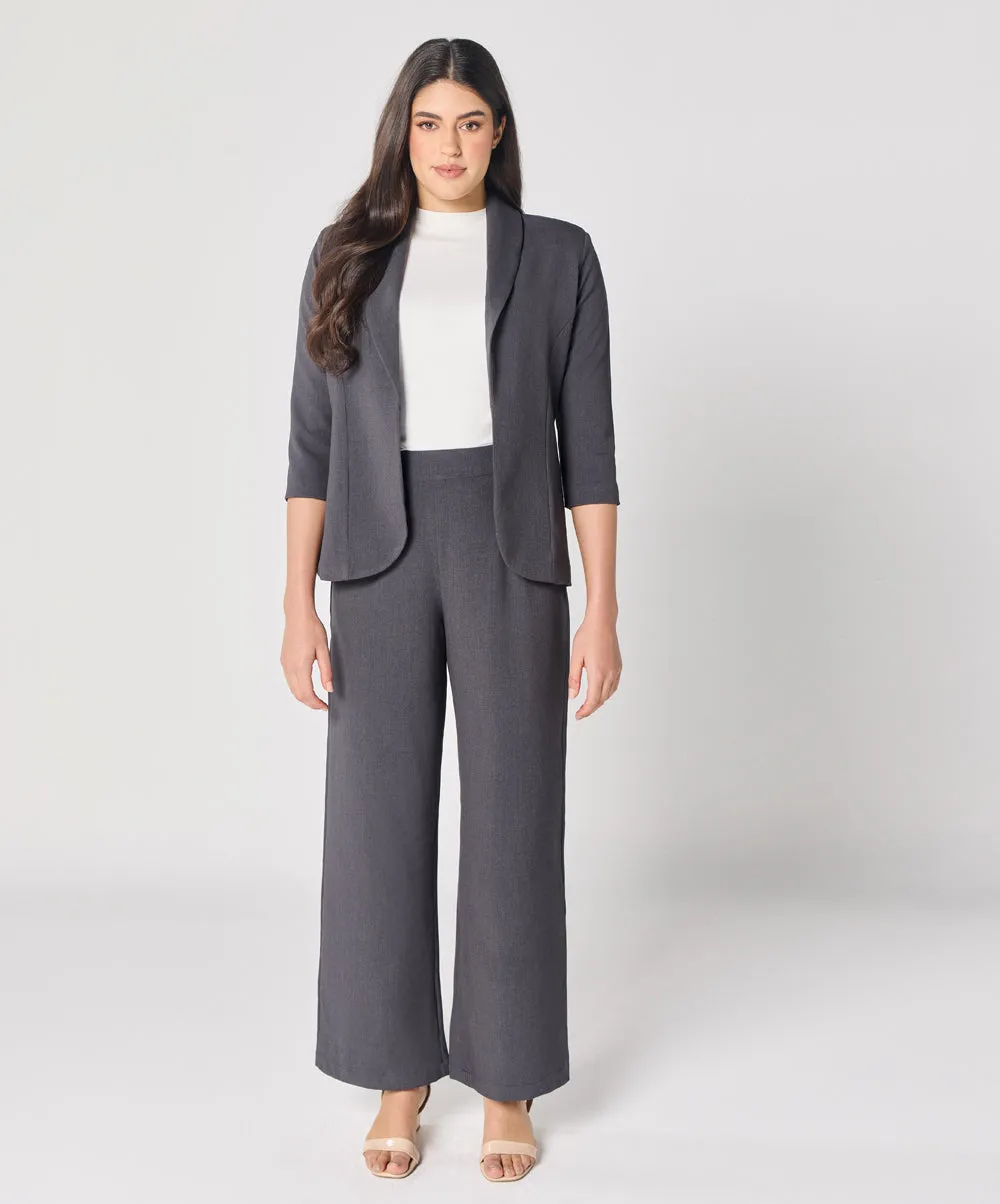 Grey Flared Formal Trouser