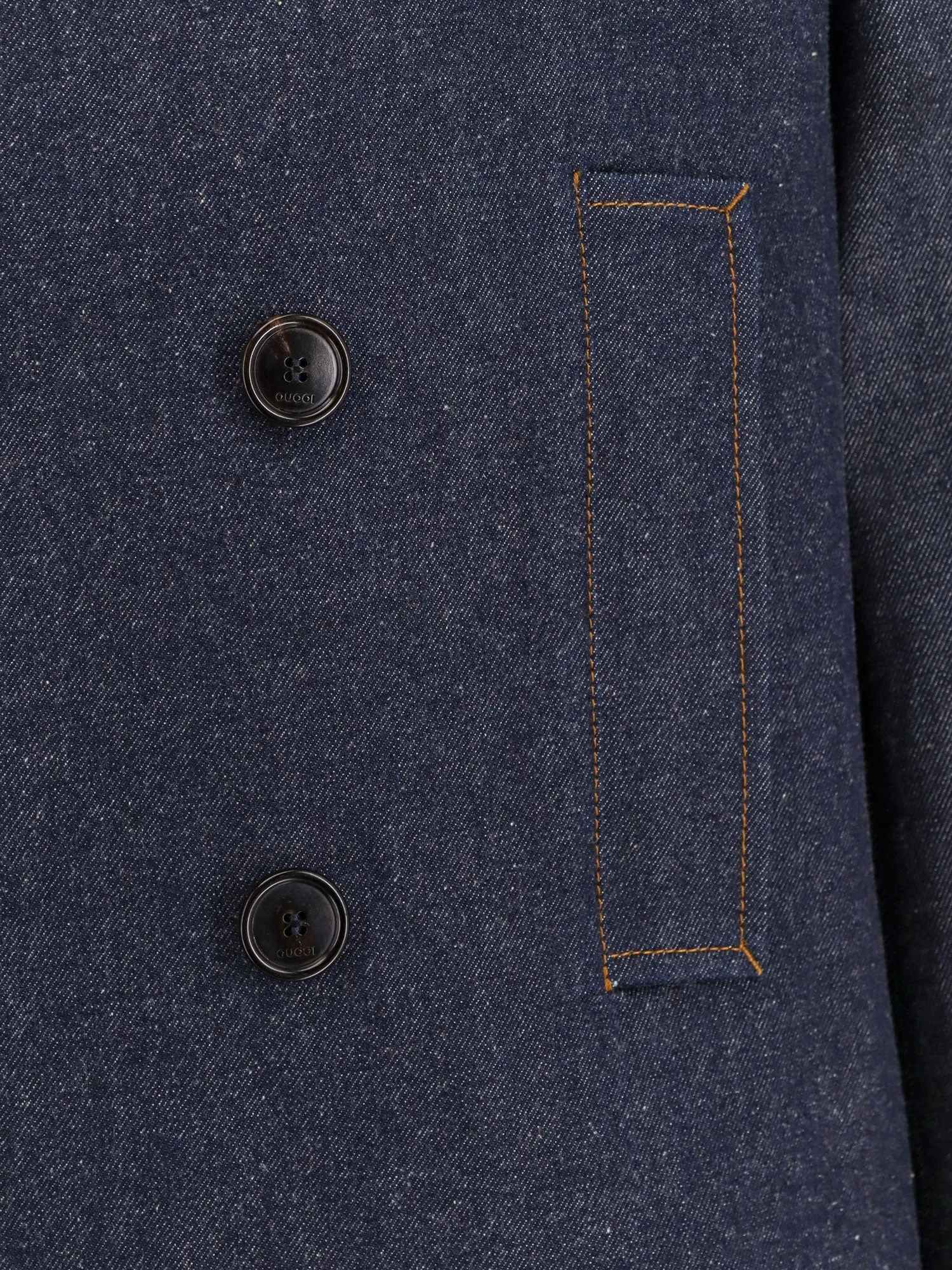 Gucci Denim Peacoat With Contrasting Stitching