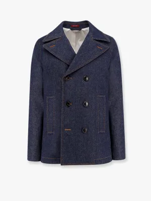 Gucci Denim Peacoat With Contrasting Stitching