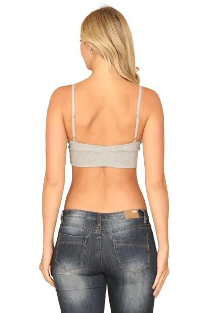 H. Grey Spaghetti Strap V Neck Bralette Solid Top - Pack of 5