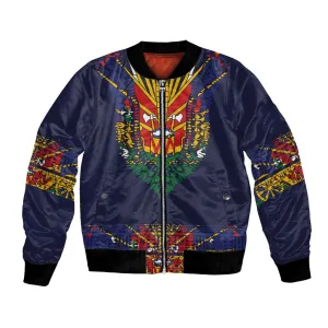Haiti Flag Bomber Jacket Traditional Dashiki Black Color LT03