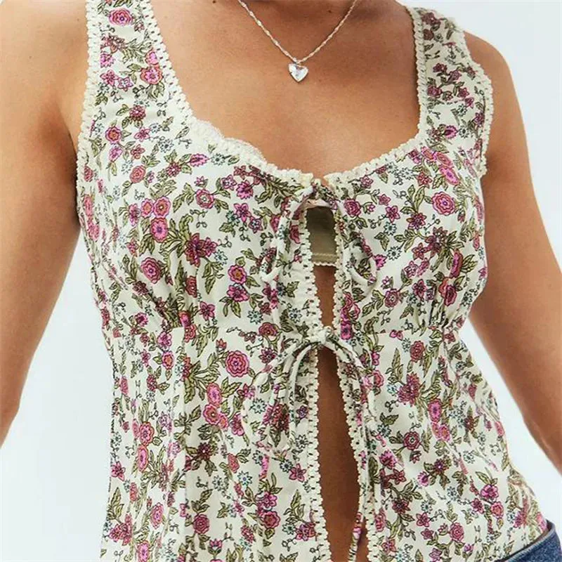 Halter Tie Front V-neck Top