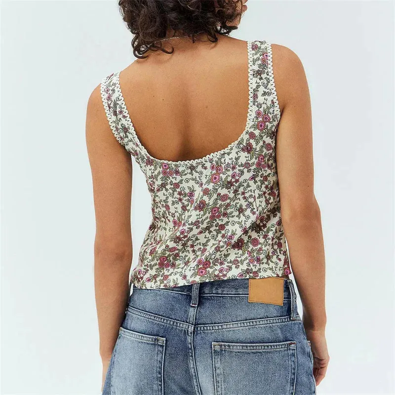 Halter Tie Front V-neck Top