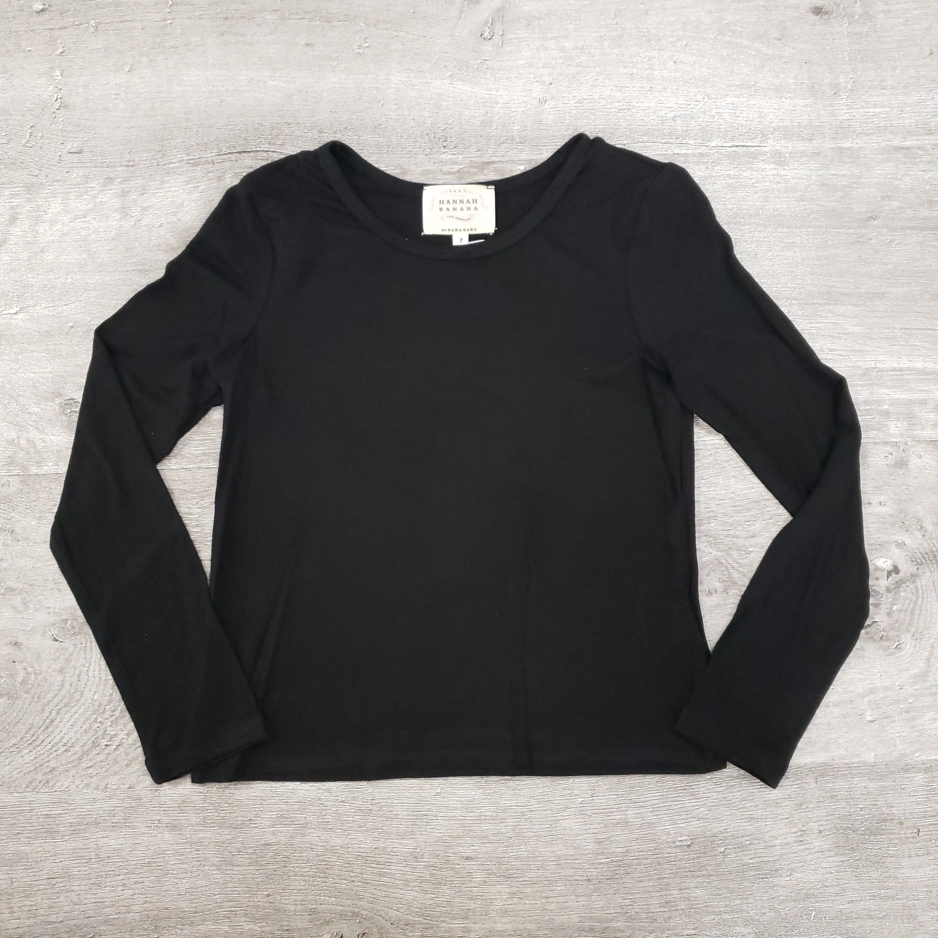 Hannah Banana Basic Long Sleeve Top - Black