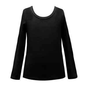 Hannah Banana Basic Long Sleeve Top - Black