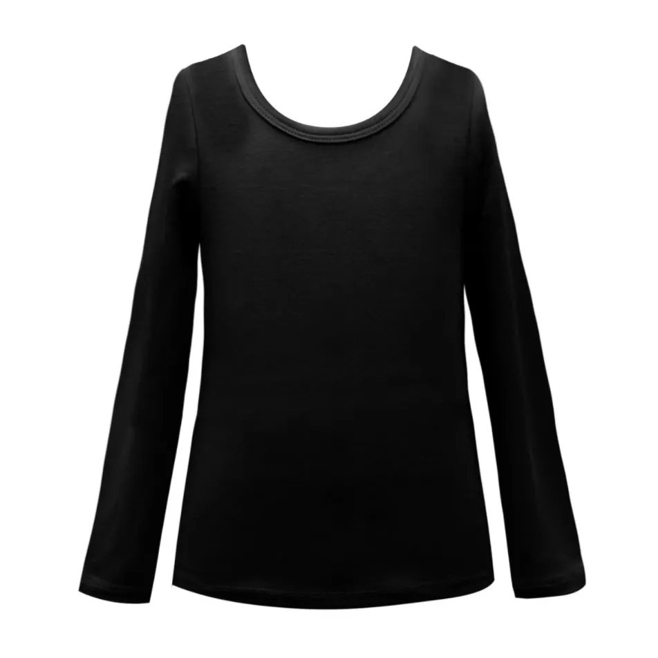 Hannah Banana Basic Long Sleeve Top - Black