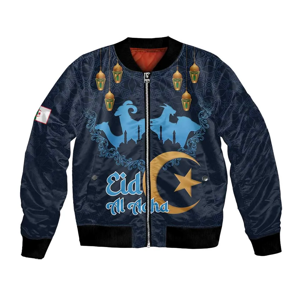 Happy Eid Al-Adha Bomber Jacket Algeria Mubarak LT15