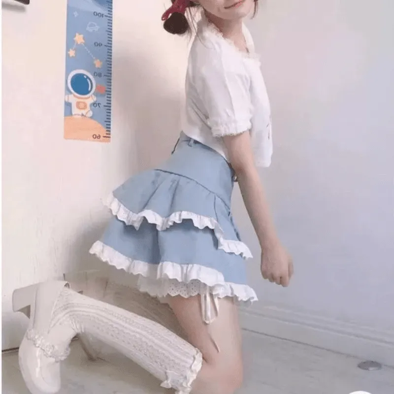 Harajuku Ruffles High Waist Skirt