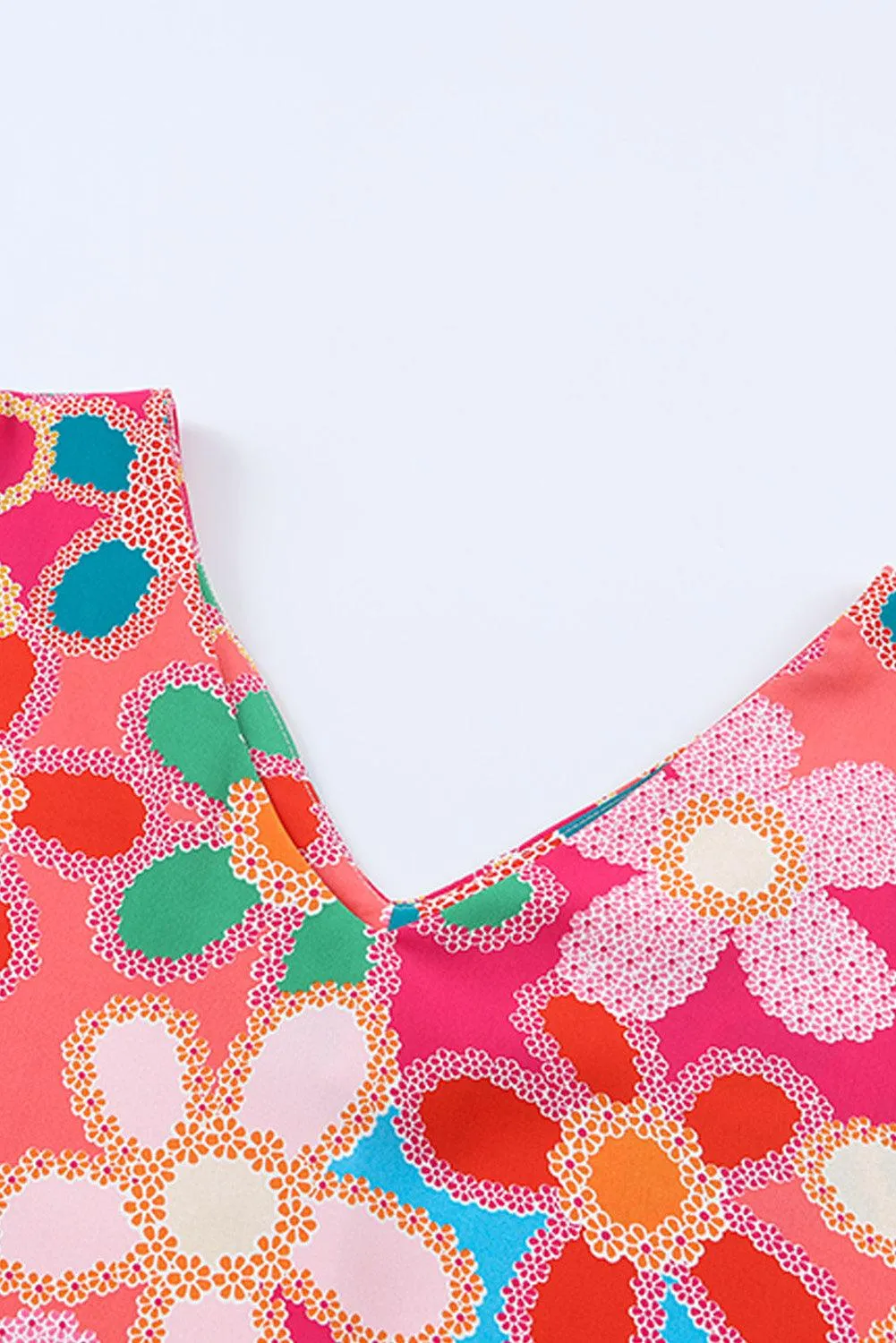 Hazel Blues® |  High-Low V-Neck Short Sleeve Blouse