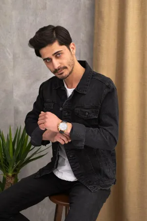 HB Mens Denim Jacket Stretchable Fine Lycra
