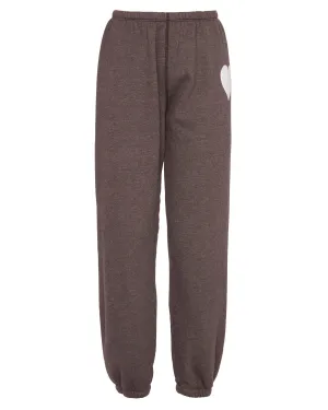 Heart Sweatpant in Heathered Brown