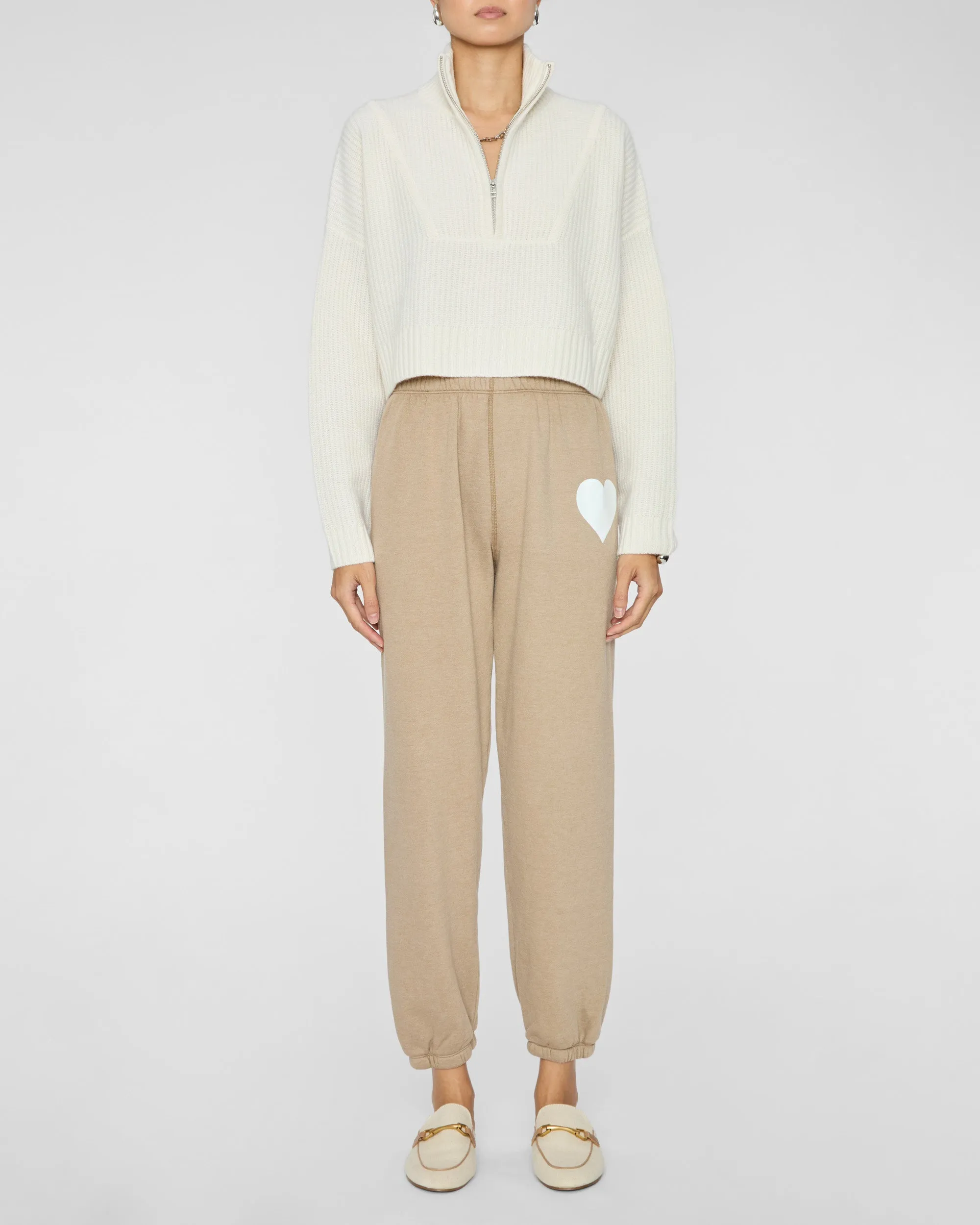 Heart Sweatpant in Latte