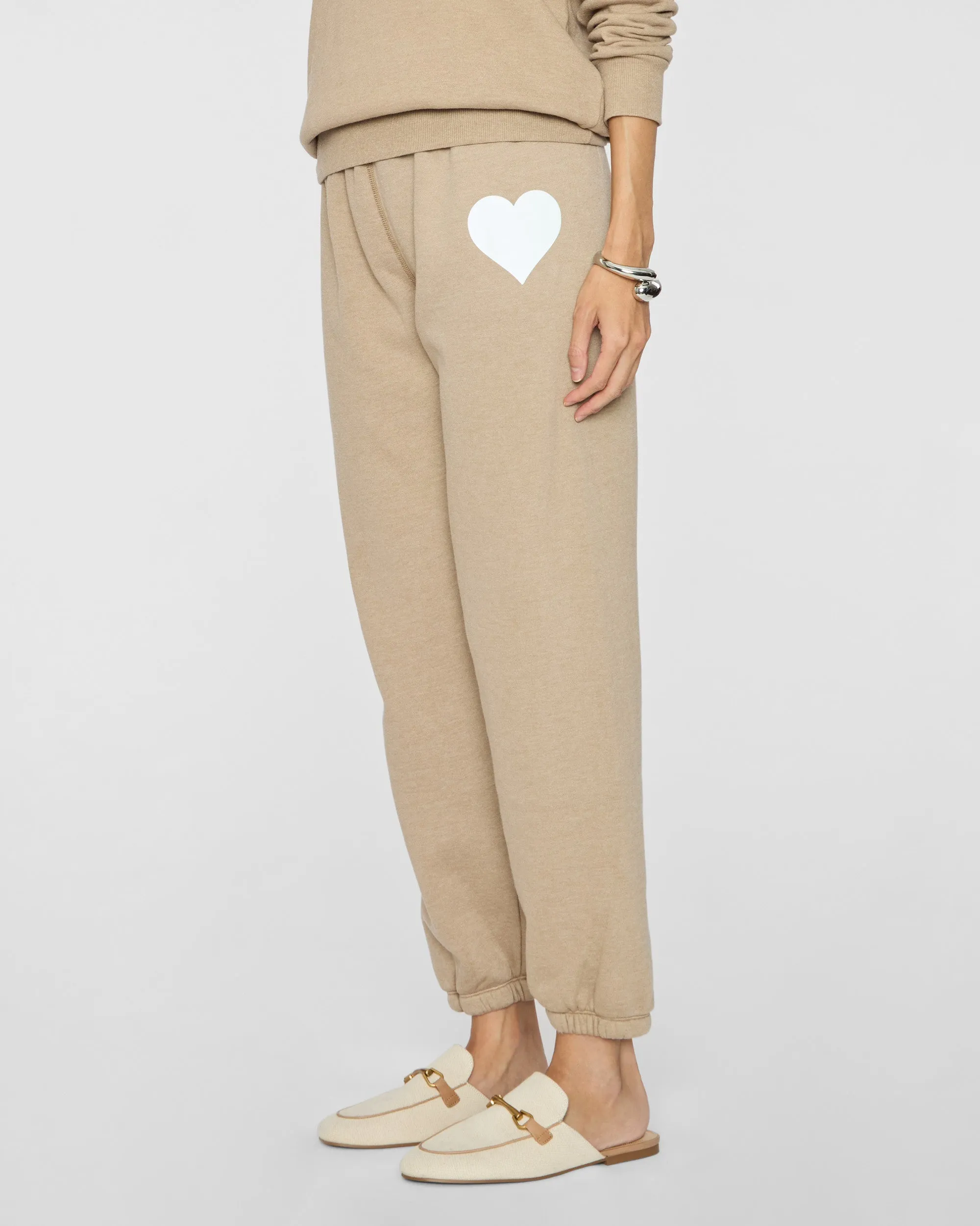 Heart Sweatpant in Latte