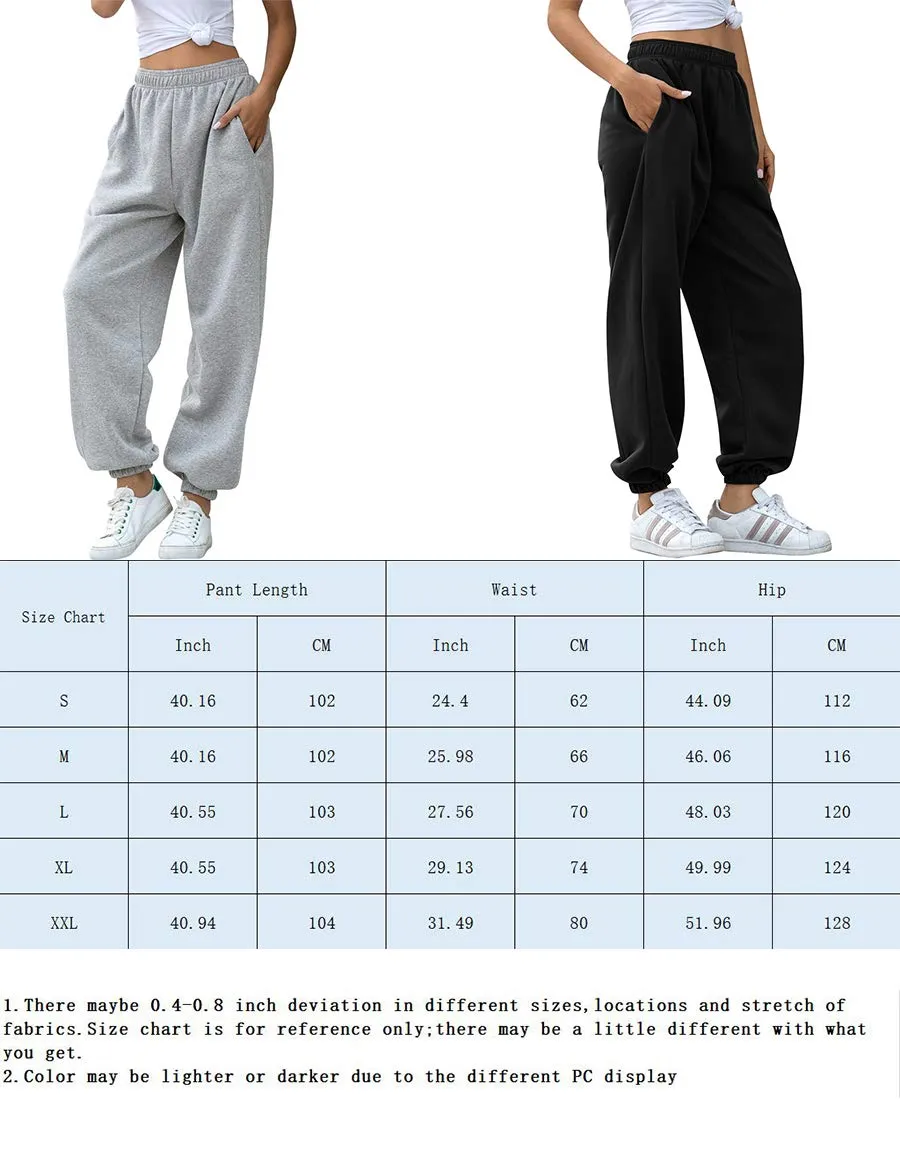 HeSaYep Women's High Waisted Sweatpants Workout Active Joggers Pants Baggy Lounge Bottoms,Grey