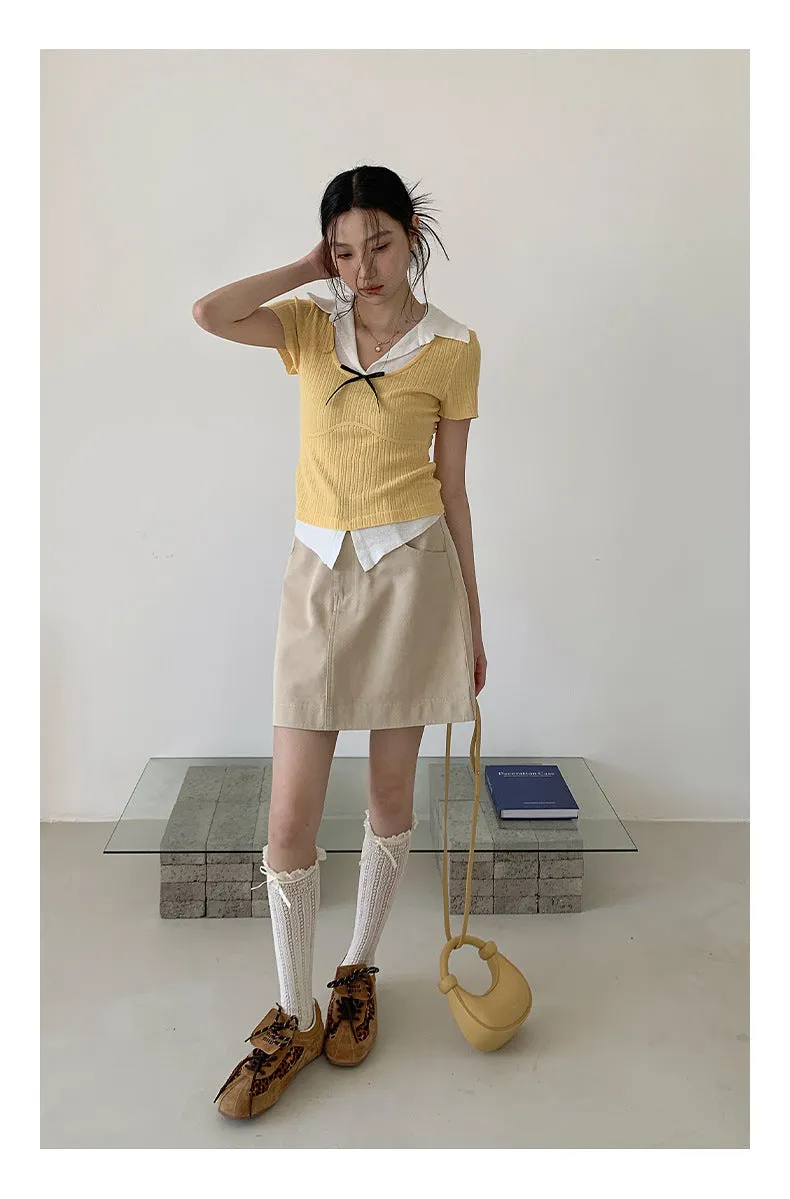 High waist A-line